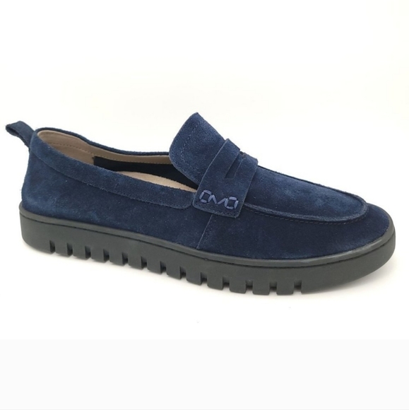 Vionic Uptown Navy Blue Suede Loafers - Picture 8 of 14